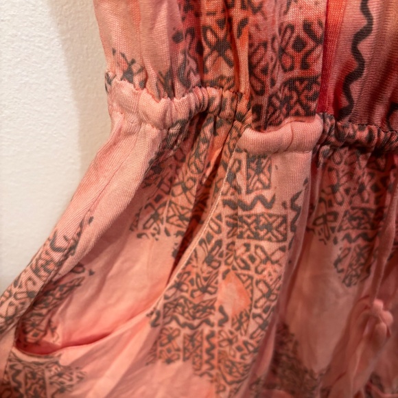 Juicy Couture Blouson Dress Orange Print 3/4 Sleeves Size Medium - Picture 7 of 10